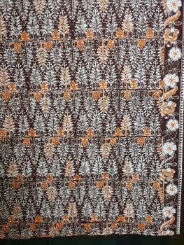 Batik dark brown / white / orange