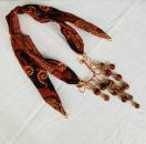 Batik Necklace - Dark brown with Batik motiv