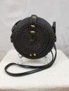 Double Plates Form Rattan Bag