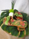 Wooden Batik Sandals - Decoupage